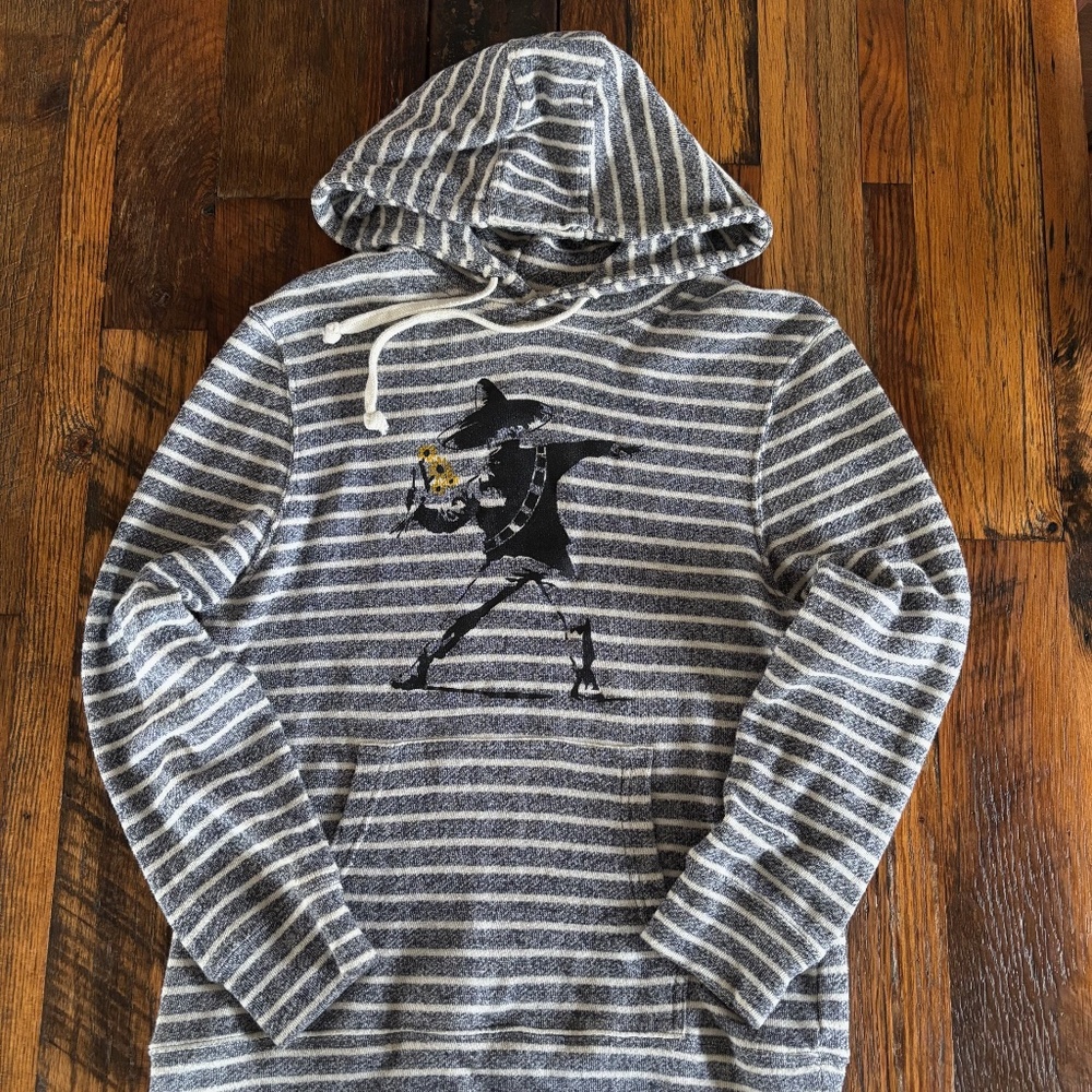 Sistar Cotton Striped Hoodie Banksy Art Style